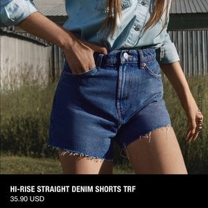 Zara Hi Rise Denim Shorts